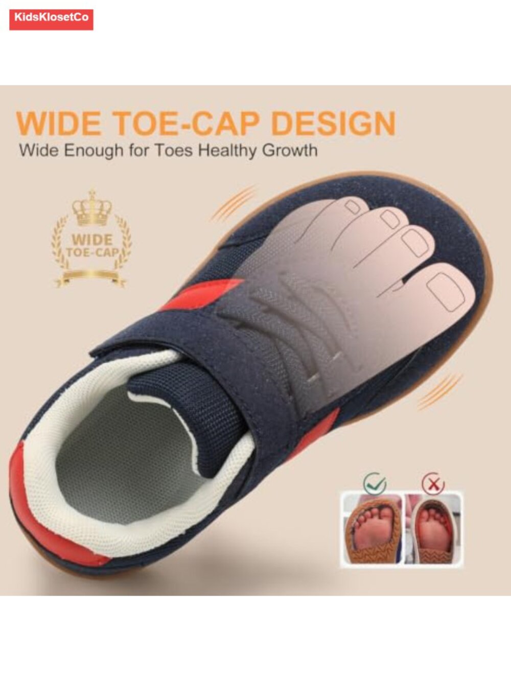 Toddler Zero Drop Barefoot Slip-On Sneakers Suede Non-Slip Cushioned Kids Boys - Picture 3 of 6